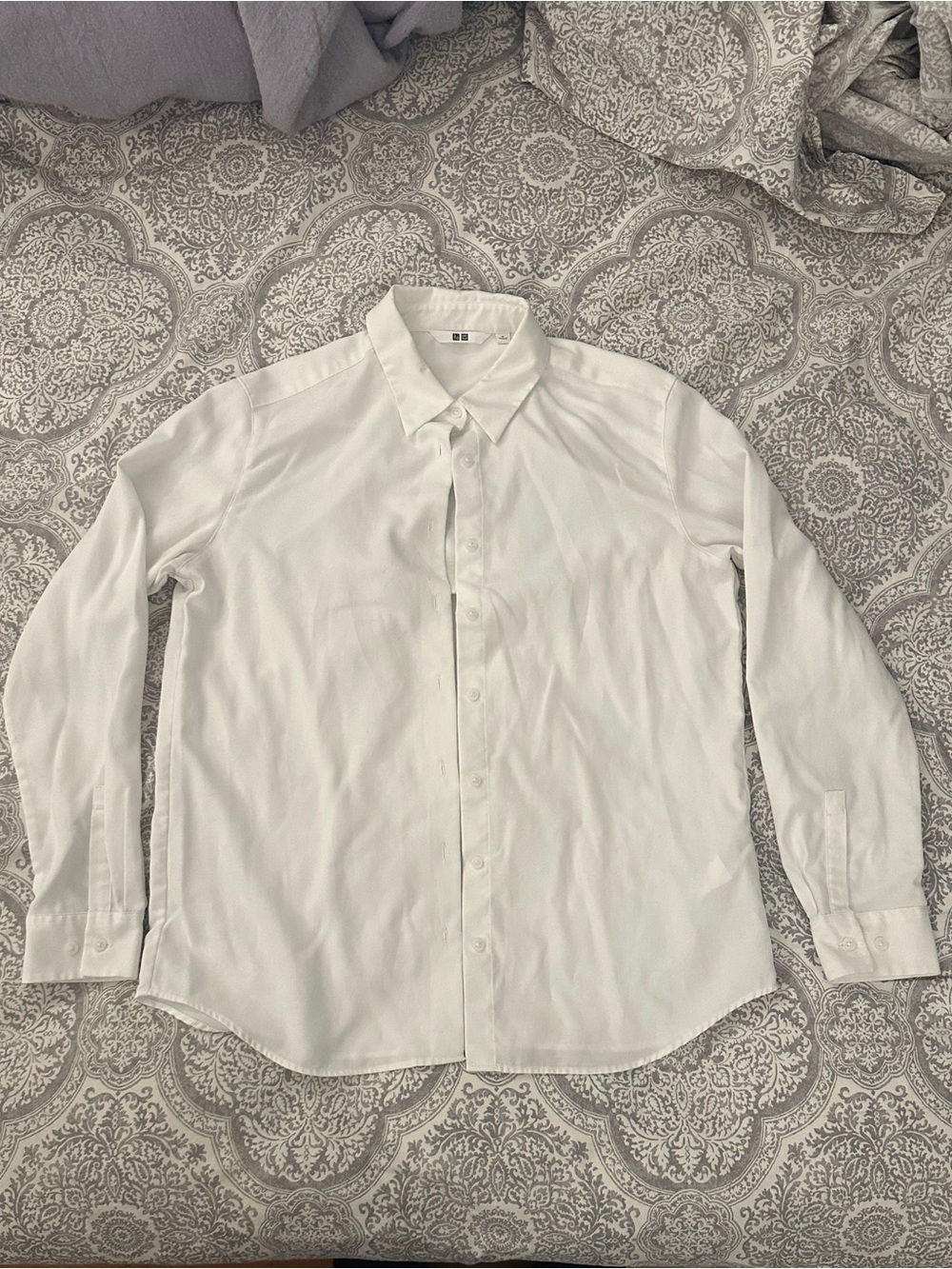 Uniqlo White Rayon Blouse